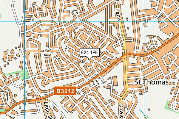 EX4 1PE map - OS VectorMap District (Ordnance Survey)