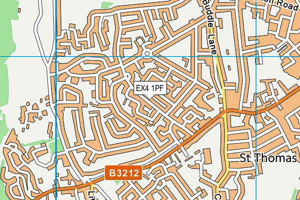 EX4 1PF map - OS VectorMap District (Ordnance Survey)