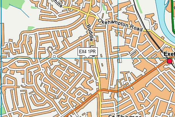EX4 1PR map - OS VectorMap District (Ordnance Survey)