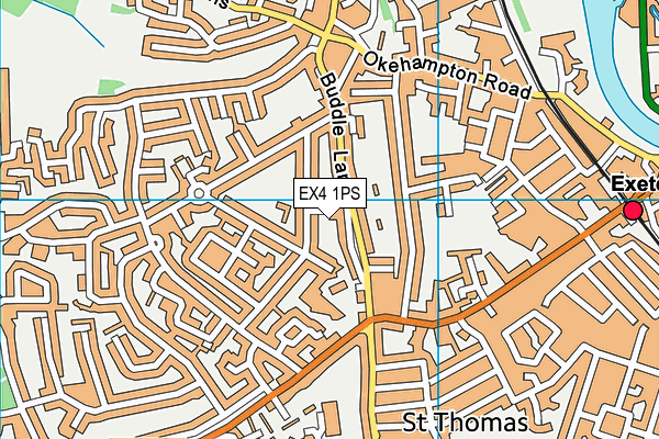 EX4 1PS map - OS VectorMap District (Ordnance Survey)