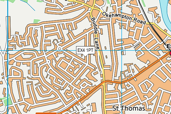 EX4 1PT map - OS VectorMap District (Ordnance Survey)