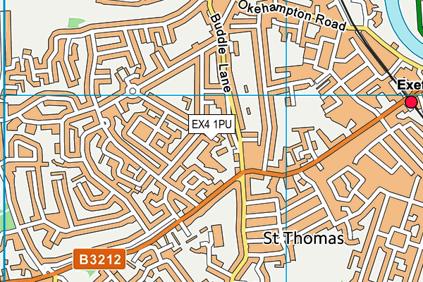 EX4 1PU map - OS VectorMap District (Ordnance Survey)