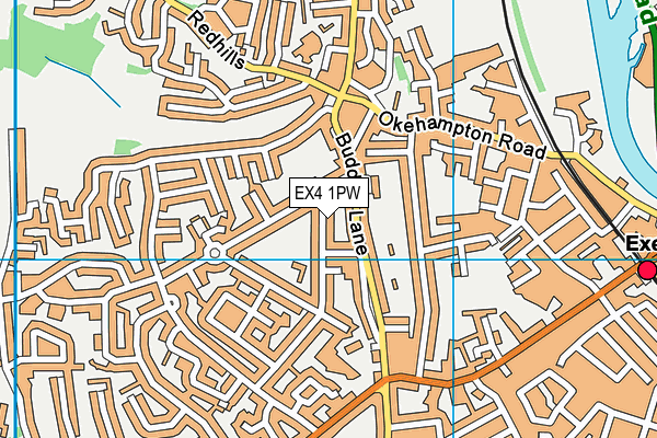 EX4 1PW map - OS VectorMap District (Ordnance Survey)