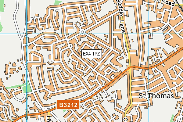 EX4 1PZ map - OS VectorMap District (Ordnance Survey)