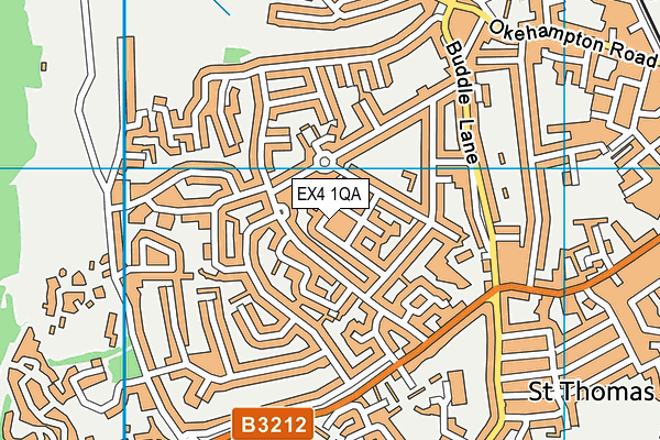 EX4 1QA map - OS VectorMap District (Ordnance Survey)
