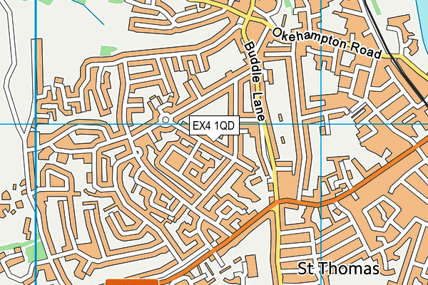 EX4 1QD map - OS VectorMap District (Ordnance Survey)