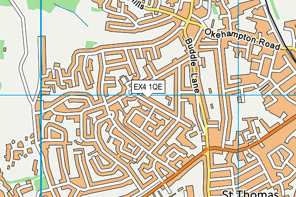 EX4 1QE map - OS VectorMap District (Ordnance Survey)
