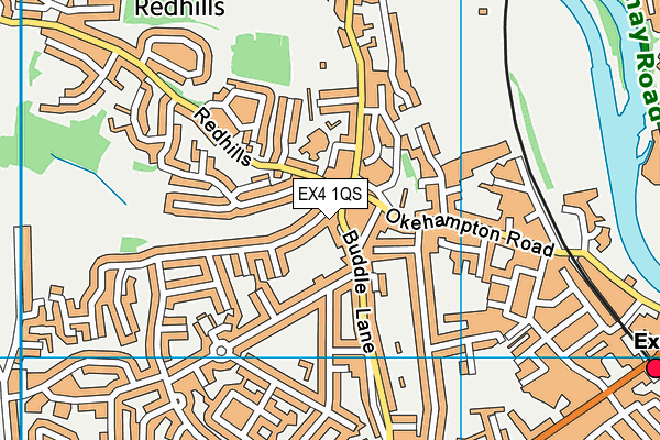 EX4 1QS map - OS VectorMap District (Ordnance Survey)