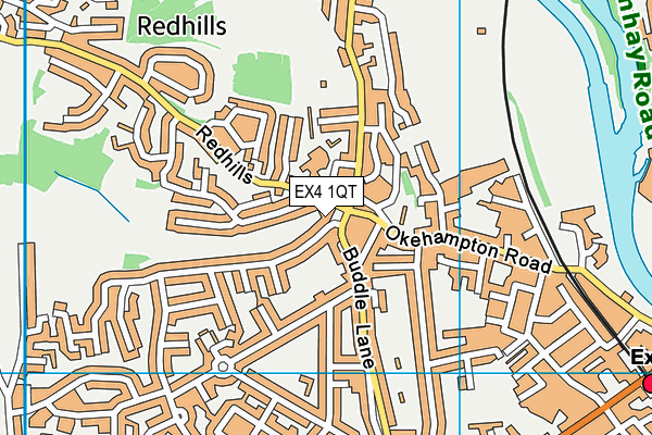 EX4 1QT map - OS VectorMap District (Ordnance Survey)