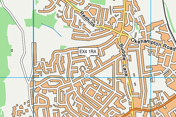 EX4 1RA map - OS VectorMap District (Ordnance Survey)