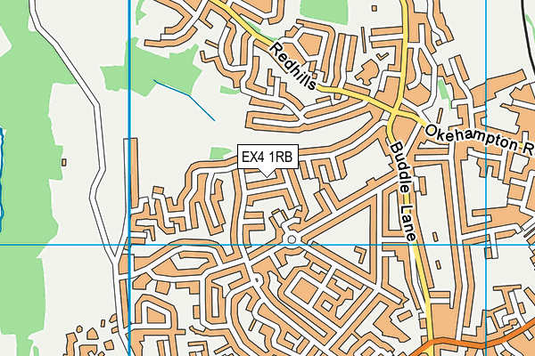 EX4 1RB map - OS VectorMap District (Ordnance Survey)