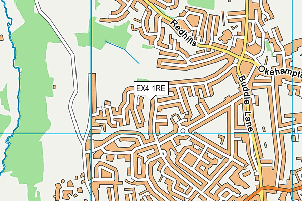 EX4 1RE map - OS VectorMap District (Ordnance Survey)