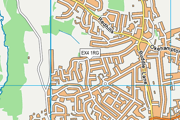EX4 1RG map - OS VectorMap District (Ordnance Survey)