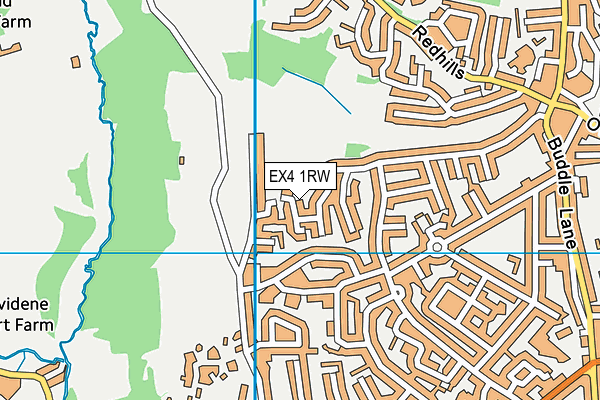 EX4 1RW map - OS VectorMap District (Ordnance Survey)