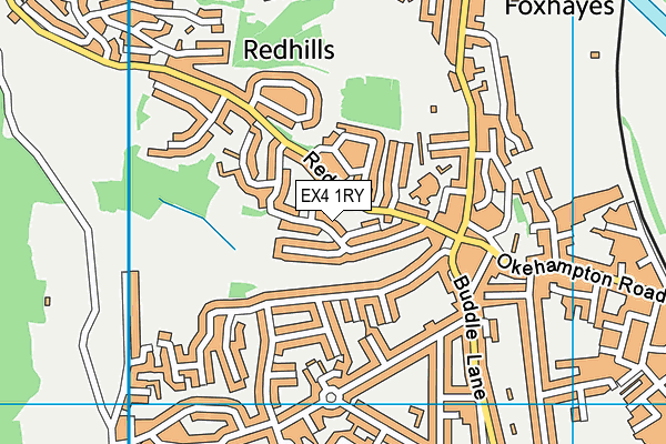 EX4 1RY map - OS VectorMap District (Ordnance Survey)