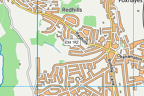 EX4 1RZ map - OS VectorMap District (Ordnance Survey)