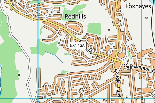 EX4 1SA map - OS VectorMap District (Ordnance Survey)