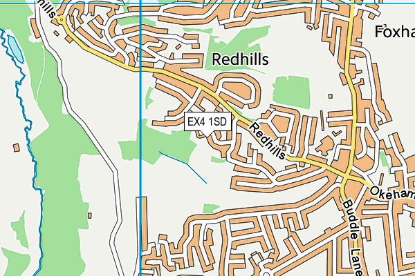 EX4 1SD map - OS VectorMap District (Ordnance Survey)