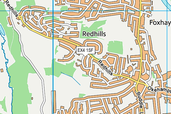 EX4 1SF map - OS VectorMap District (Ordnance Survey)