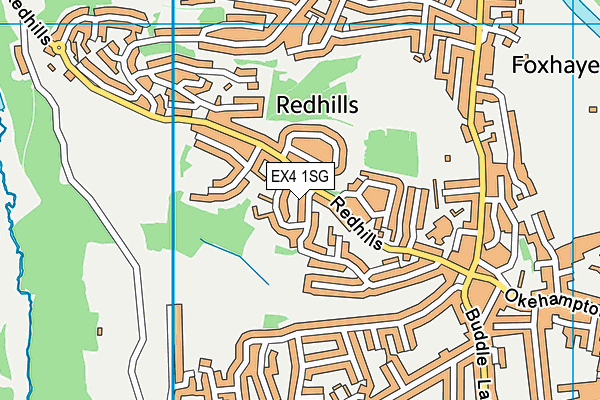 EX4 1SG map - OS VectorMap District (Ordnance Survey)