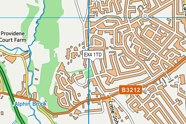EX4 1TD map - OS VectorMap District (Ordnance Survey)