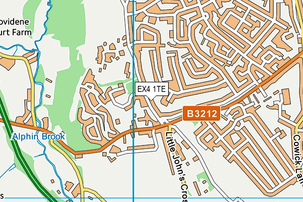 EX4 1TE map - OS VectorMap District (Ordnance Survey)