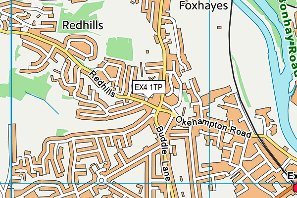 EX4 1TP map - OS VectorMap District (Ordnance Survey)