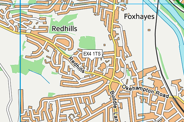 EX4 1TS map - OS VectorMap District (Ordnance Survey)