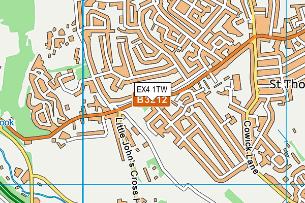 EX4 1TW map - OS VectorMap District (Ordnance Survey)