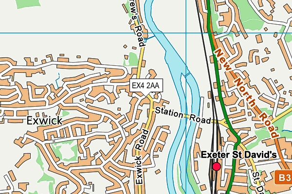EX4 2AA map - OS VectorMap District (Ordnance Survey)