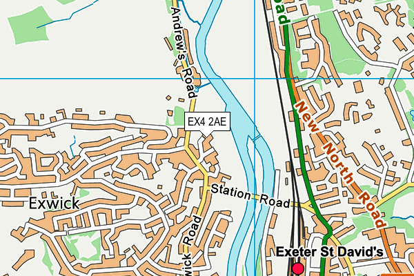 EX4 2AE map - OS VectorMap District (Ordnance Survey)