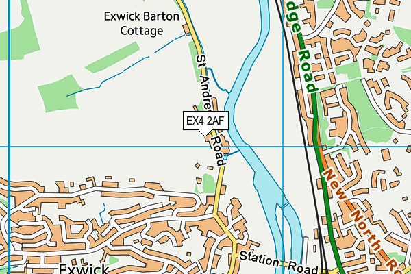 EX4 2AF map - OS VectorMap District (Ordnance Survey)