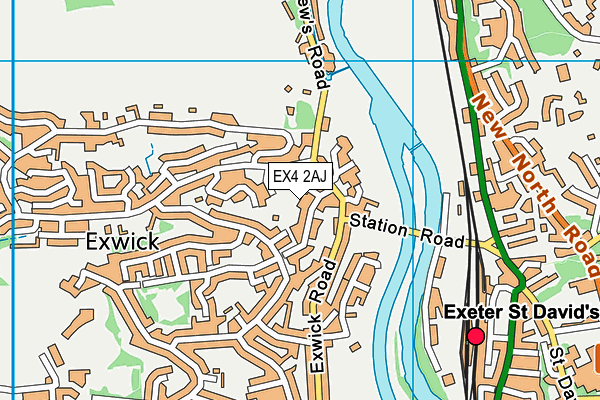 EX4 2AJ map - OS VectorMap District (Ordnance Survey)