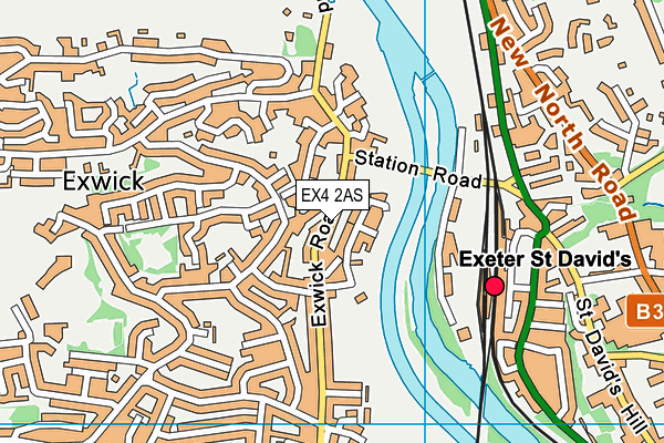 EX4 2AS map - OS VectorMap District (Ordnance Survey)