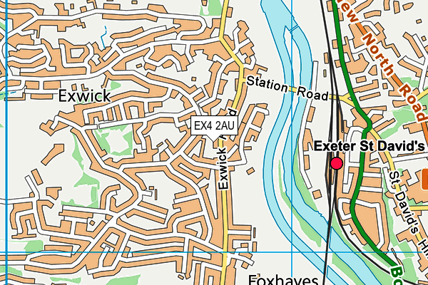 EX4 2AU map - OS VectorMap District (Ordnance Survey)