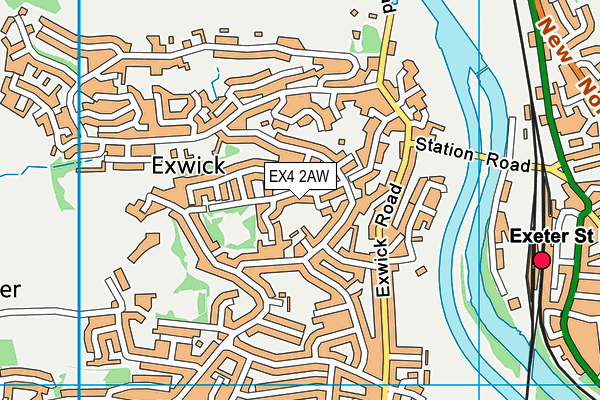 EX4 2AW map - OS VectorMap District (Ordnance Survey)