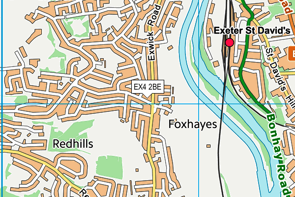 EX4 2BE map - OS VectorMap District (Ordnance Survey)