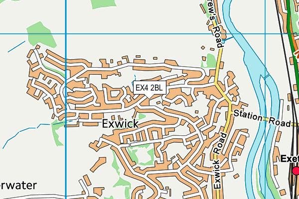 EX4 2BL map - OS VectorMap District (Ordnance Survey)