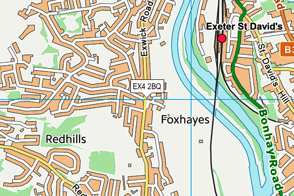 Exwick Sports Hub map (EX4 2BQ) - OS VectorMap District (Ordnance Survey)
