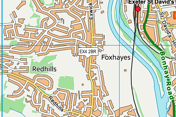 EX4 2BR map - OS VectorMap District (Ordnance Survey)