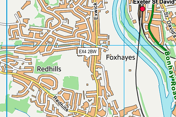 EX4 2BW map - OS VectorMap District (Ordnance Survey)