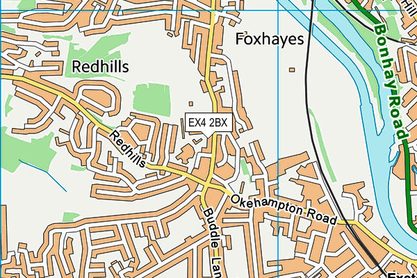 EX4 2BX map - OS VectorMap District (Ordnance Survey)