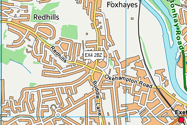 EX4 2BZ map - OS VectorMap District (Ordnance Survey)