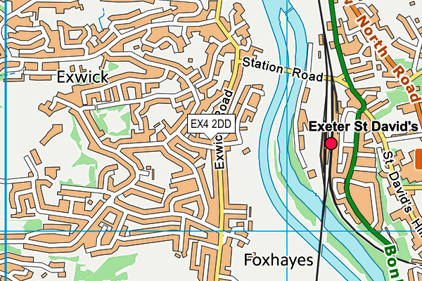 EX4 2DD map - OS VectorMap District (Ordnance Survey)