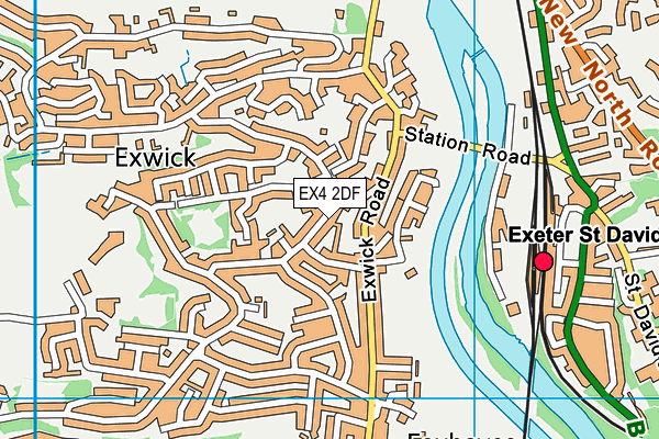 EX4 2DF map - OS VectorMap District (Ordnance Survey)