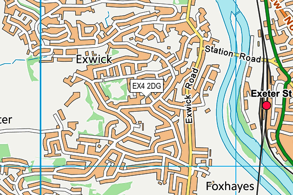 EX4 2DG map - OS VectorMap District (Ordnance Survey)