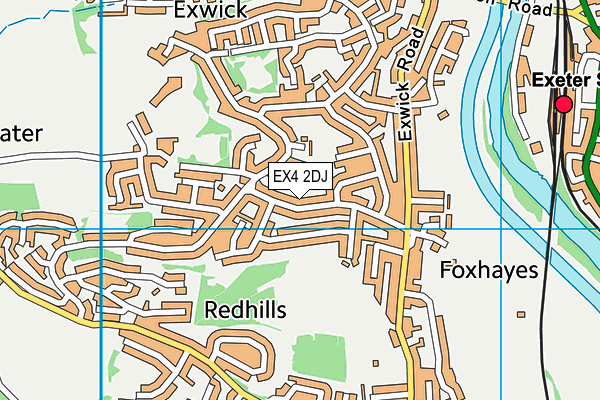 EX4 2DJ map - OS VectorMap District (Ordnance Survey)