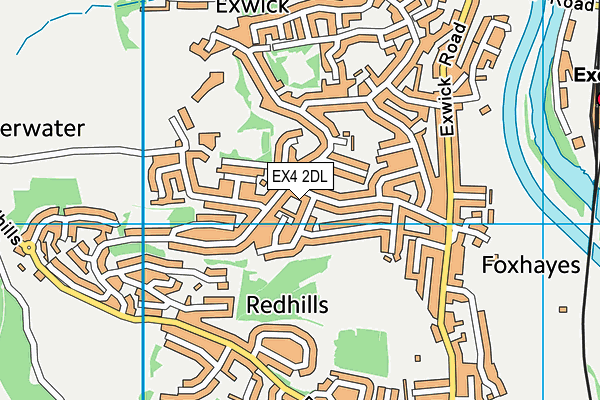 EX4 2DL map - OS VectorMap District (Ordnance Survey)