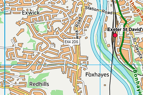 EX4 2DS map - OS VectorMap District (Ordnance Survey)