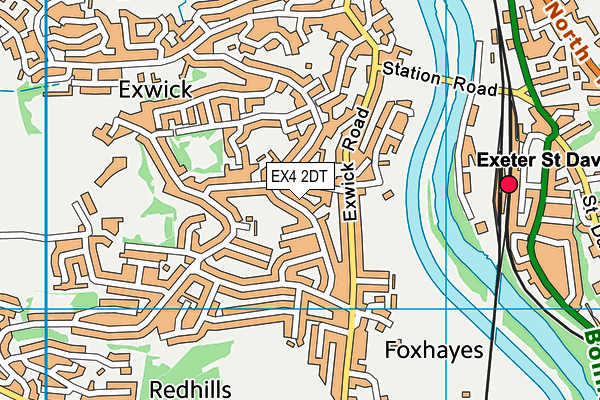 EX4 2DT map - OS VectorMap District (Ordnance Survey)